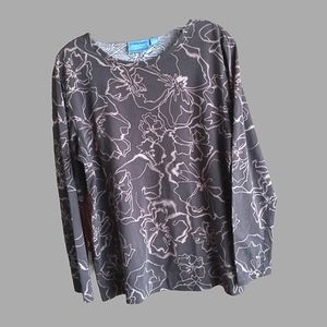 Simply Vera Wang Floral Print Longsleeves Top